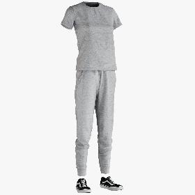 3D model Women's Sport Pants Sneakers Tshirt 1